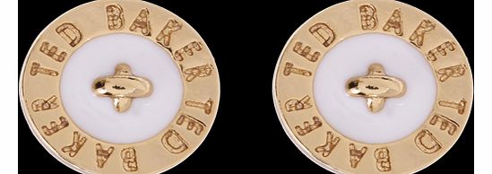 Tempany White Enamel Stud Earrings