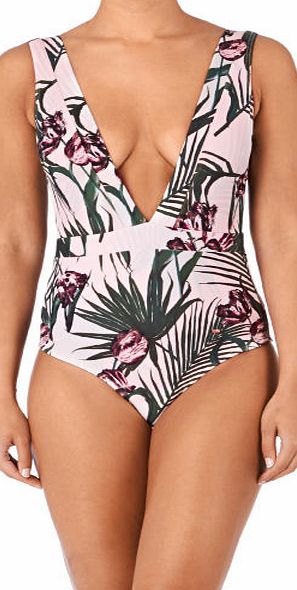 Ted Baker Womens Ted Baker Nude Palm Floral Print V Neck
