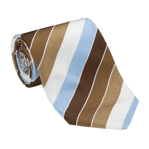 Woven Stripe Tie- Brown