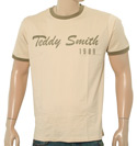 Teddy Smith Beige T-Shirt with Printed Logo