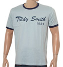 Teddy Smith Blue T-Shirt with Printed Logo