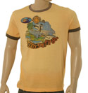 Deep Yellow and Brown Surfing T-Shirt