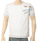 Teddy Smith Sky Blue T-Shirt with Brown Print