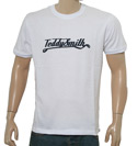 White T-Shirt with Navy Logo
