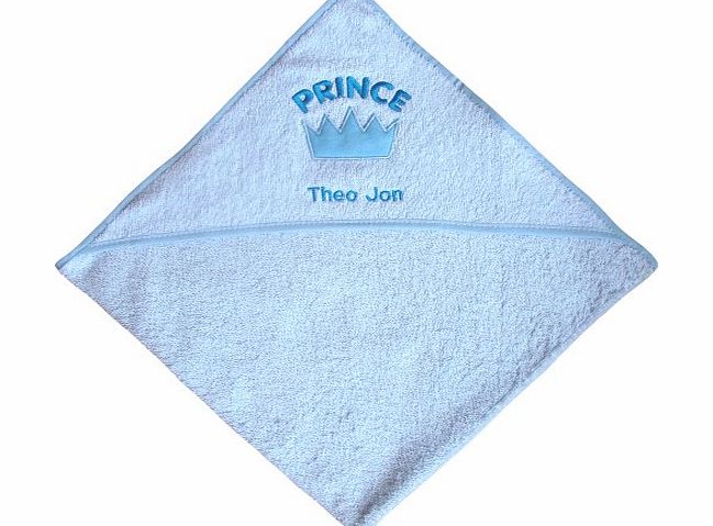 TeddyTs Baby Boys amp; Girls Super Soft Personalised Prince amp; Princess Bathrobe Towel (Blue)