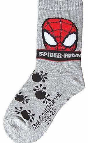 Boys Official Spiderman Character Socks (3 Sizes) (UK 6-8.5, Grey Spiderman)