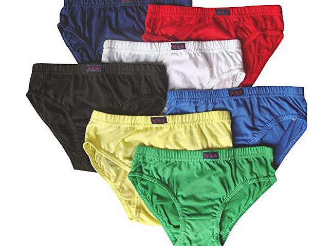 Boys Super Soft Colourful Cotton Briefs Pants Set (7 Pair Multi Pack) (5-6 Years, White Grey & Navy Mix)