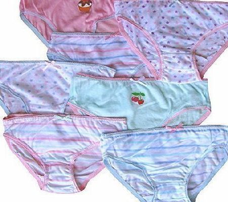 TeddyTs Girls Super Soft Colourful Design Cotton Briefs Knickers Set (7 Pair Multi Pack) (3-4 Years)