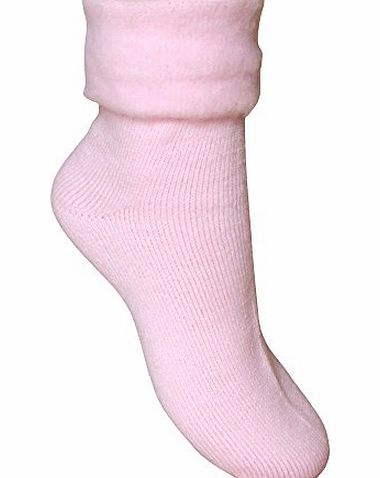 TeddyTs Ladies amp; Girls Super Soft Thermal Fleece Lined Warm Winter Bed Socks (Pink)