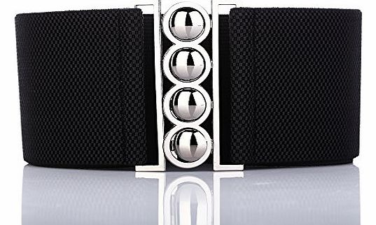 Tedim - 4 Clasp Style 3 Inch Wide Elastic Waspie Corset Waist Belt womens ladies girls fashion