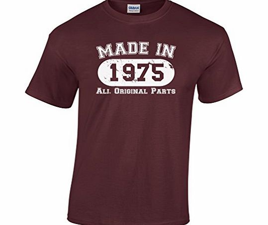 Tedim Made In 1975 Limited Edition Birthday 40th T Shirt Gift Nostalgic Retro Year Mens Regular Fit Small - XXLarge Multiple Colours