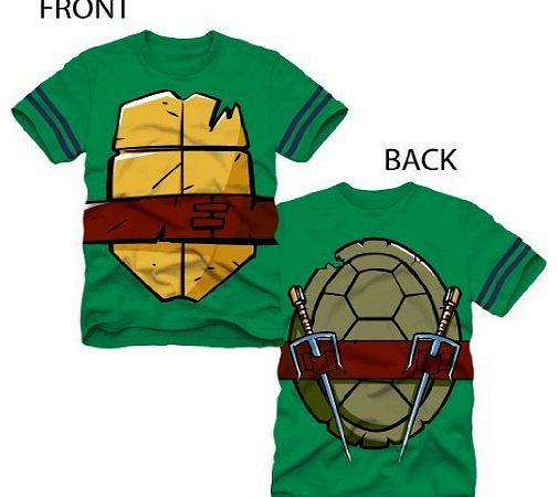 Teenage Mutant Ninja Turtles Raphael Sai Boys Striped Sleeves Costume T-Shirt (Boys 4)