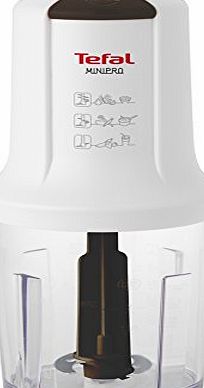 Tefal Minipro Multi-Function Chopper MQ714140, 500 W with Two Speeds and Four Removable Stainless Blades and 500 ml Working Capacity Bowl - White