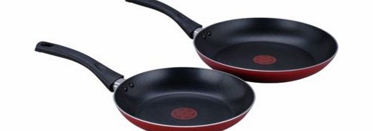Tefal Non-Stick 2 Piece Frying Pan Set - Red
