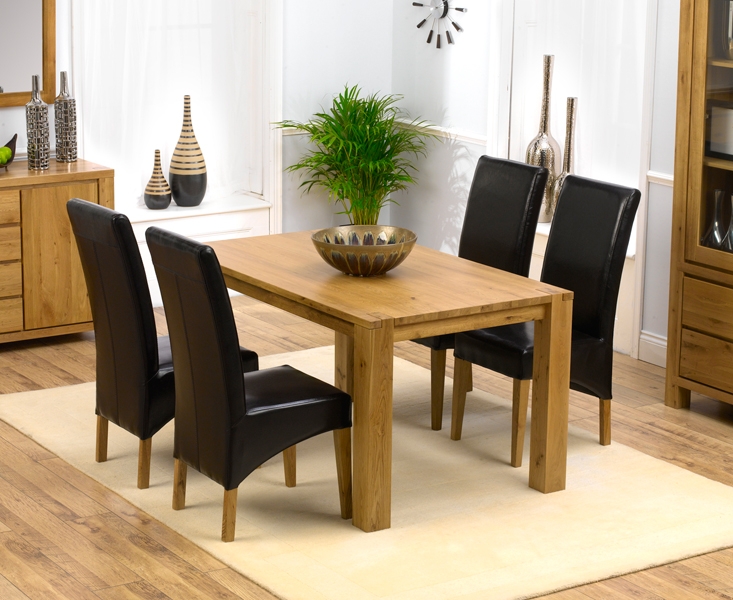 tempo Solid Oak Dining Table 150cm and 4