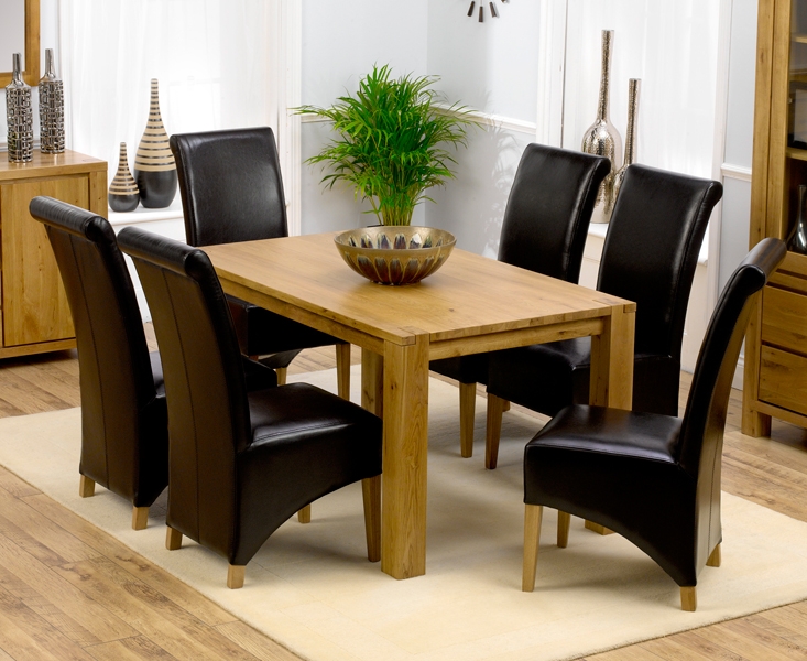 Solid Oak Dining Table 150cm and 6 Palermo