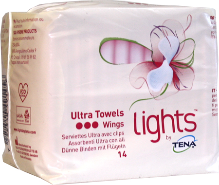 Tena Ultra Towel Wings Lights 14