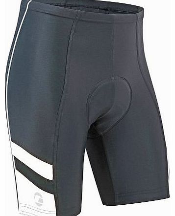 Mens 8 Panel Professional Moulded Pad Cycling Shorts - Black/White, X-Large/36-38 Inch