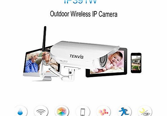 Tenvis IP391W Wired/Wireless WiFi CCTV Security Network IP Camera, Waterproof Outdoor Webcam, Realtime Monitoring, IR Night Vision(Up To 20 Meters), Motion Detection, Email Alarm, Colour High Definiti