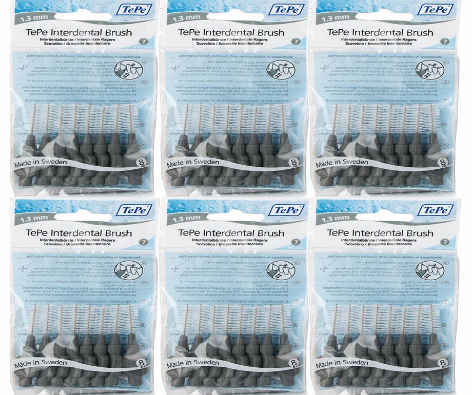 Intedental Brushes 6 Pack 8 Brushes Grey