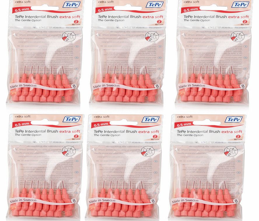 Interdental Brushes Extra Soft Red 6 Pack