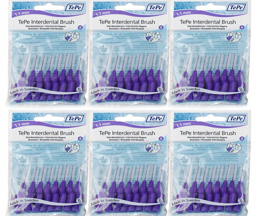 Tepe Interdental Brushes Purple 6 Pack of 8