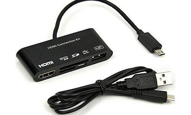 TEQZINKI HDMI Connection Kit Micro USB OTG SD TF Card Reader HUB MHL to HDMI HDTV cable TV Adapter for Samsung Galaxy S5 S4 S3 Note 2