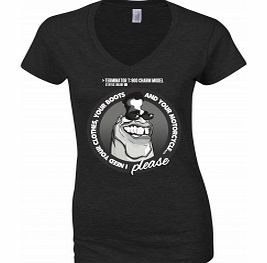 Charm Model Black Womens T-Shirt