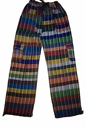 Terrapin Trading Fair Trade Bolivian Cotton Festival Funky Rainbow Trousers (Small)