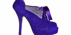 Terry De Havilland Emma purple suede crystal ankle boots