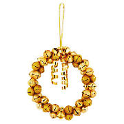 Tesco 10 Gold Jingle Bell Wreath