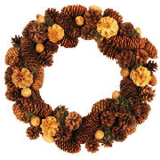 Tesco 14 Natural Pine Cone Wreath