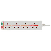 4-way surge protected extension lead