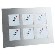 Tesco 6 Aperture Aluminium Photo Frame 7.5cmx7.5cm