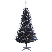 tesco 6ft Black Pre-Lit Christmas Tree with 100