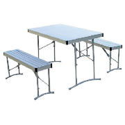 Aluminium Table with 2 Benches