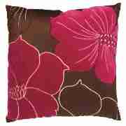 Applique Floral Cushion Fuschia
