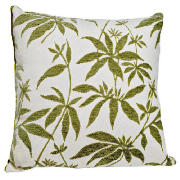 Bamboo Leaf Pattern Cushion, Green