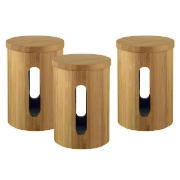tesco bamboo small storage canisters, set of 3