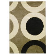 Black & Cream Rings Rug 160x240cm