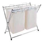 tesco black and white divided laundry hamper