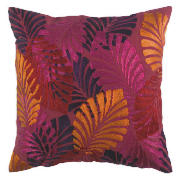 Tesco Bold Leaf Embroidered Cushion, Jasmine