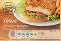 Tesco Breaded Chicken Burgers (4 per pack - 228g)