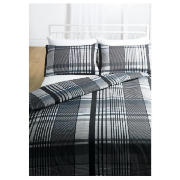 Tesco Check Print Duvet Set King, Grey
