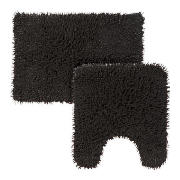Chenille Bathmat & Pedestal Mat, Black