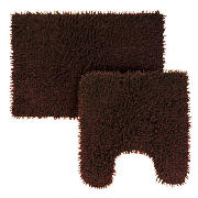 Chenille Bathmat & Pedestal Mat, Chocolate