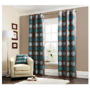Chenille Circles Lined Eyelet Curtain,