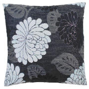 Chenille Flower Cushion, Grey