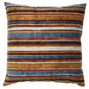 tesco Chenille Stripe Cushion Nat/Blue