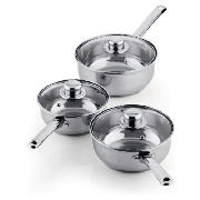 tesco Cook It Stainless Steel 3 pce Set-BUNDLE